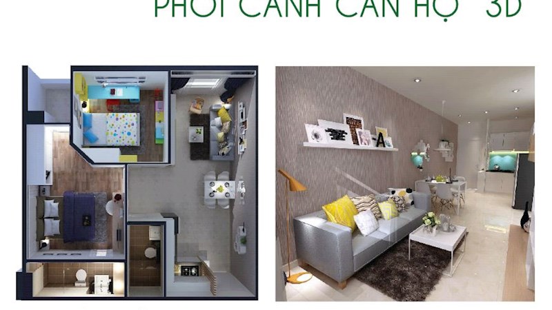 Căn 2 phòng ngủ dự án Đạt Gia mặt tiền Cây Keo, 48m2, giá chỉ 1,3 tỷ